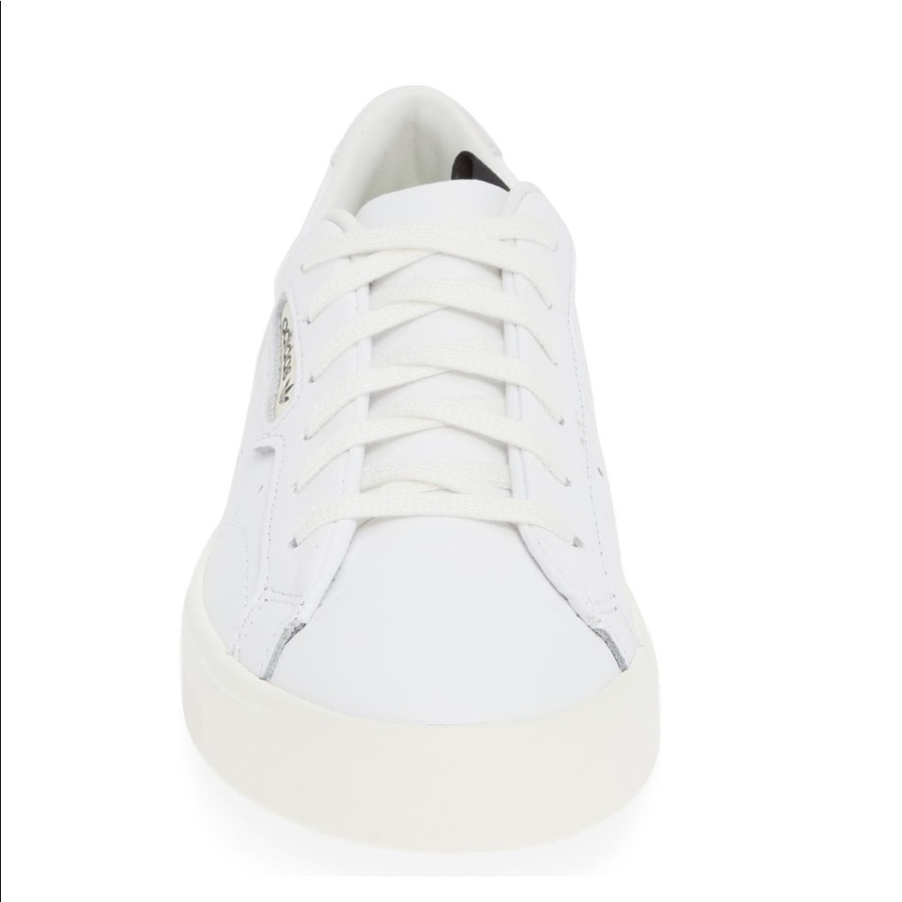 Adidas Sleek White Leather Sneakers - Picture 4 of 11